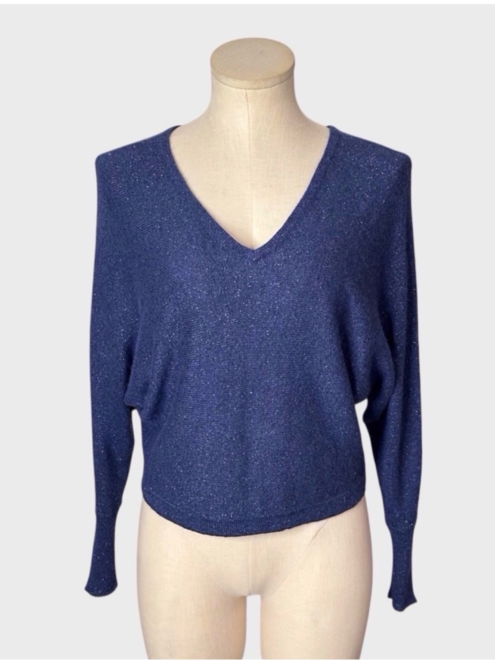 BCBGMaxAzria Wyatt V-Neck Sparkle Sweater